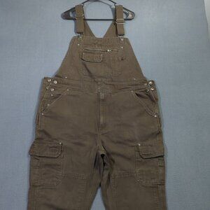 Duluth Trading Co Fire Hose Bib Overalls Men's 40x28 Brown Double Knee Carpenter